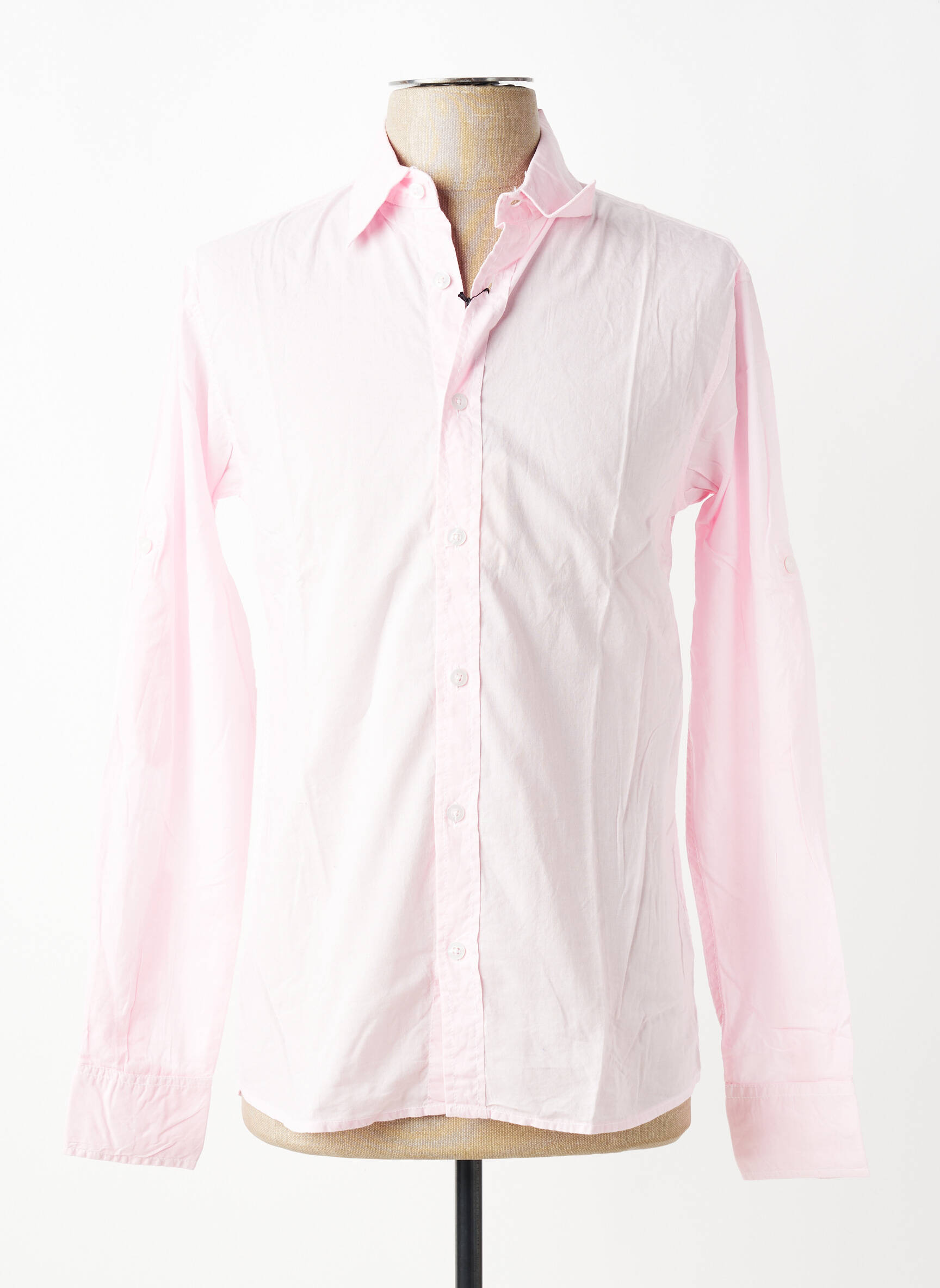 Chemise manches longues coupe cintrée rose clair EUROPANN homme