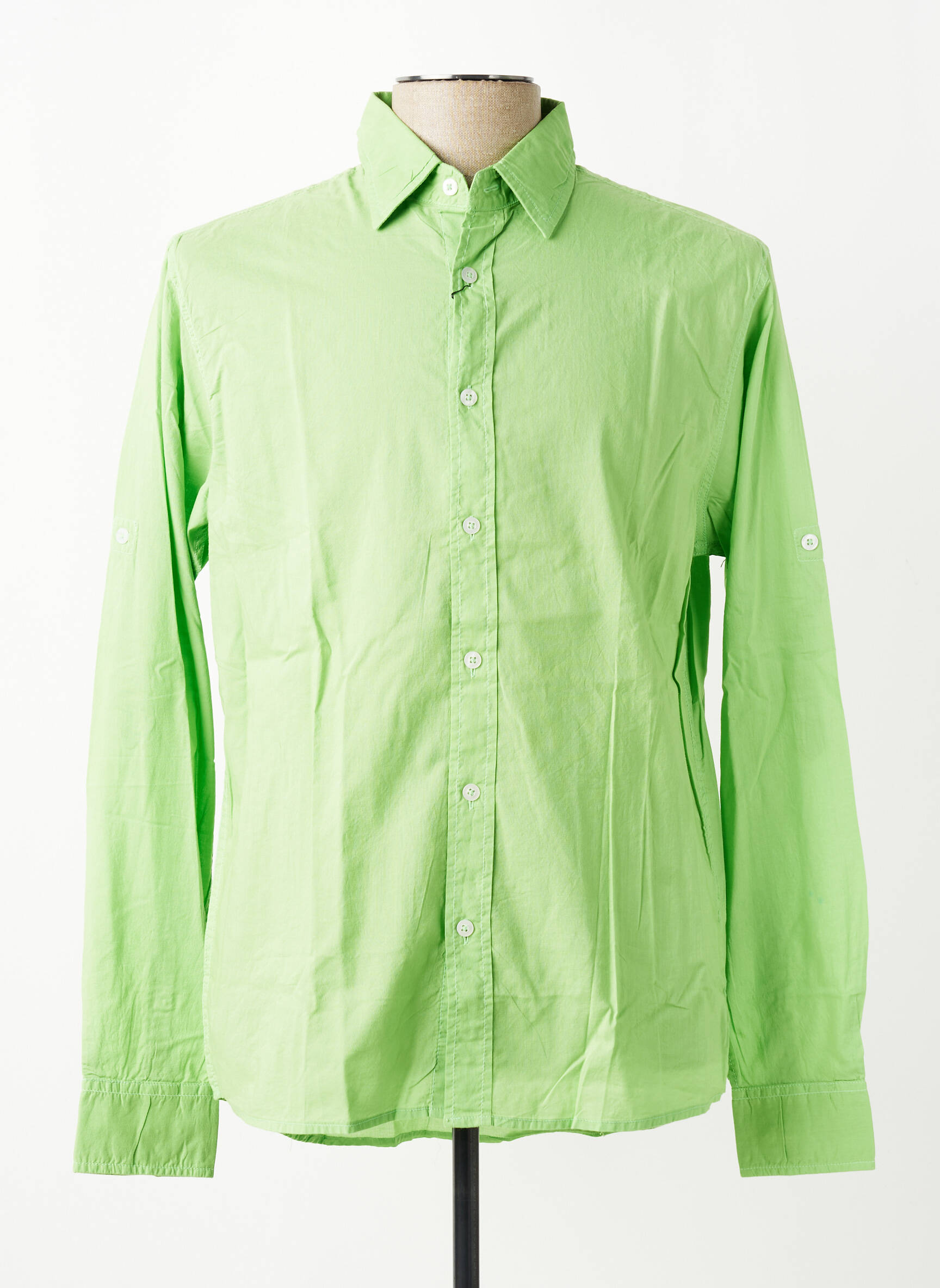Chemise manches longues coupe cintrée vert EUROPANN homme