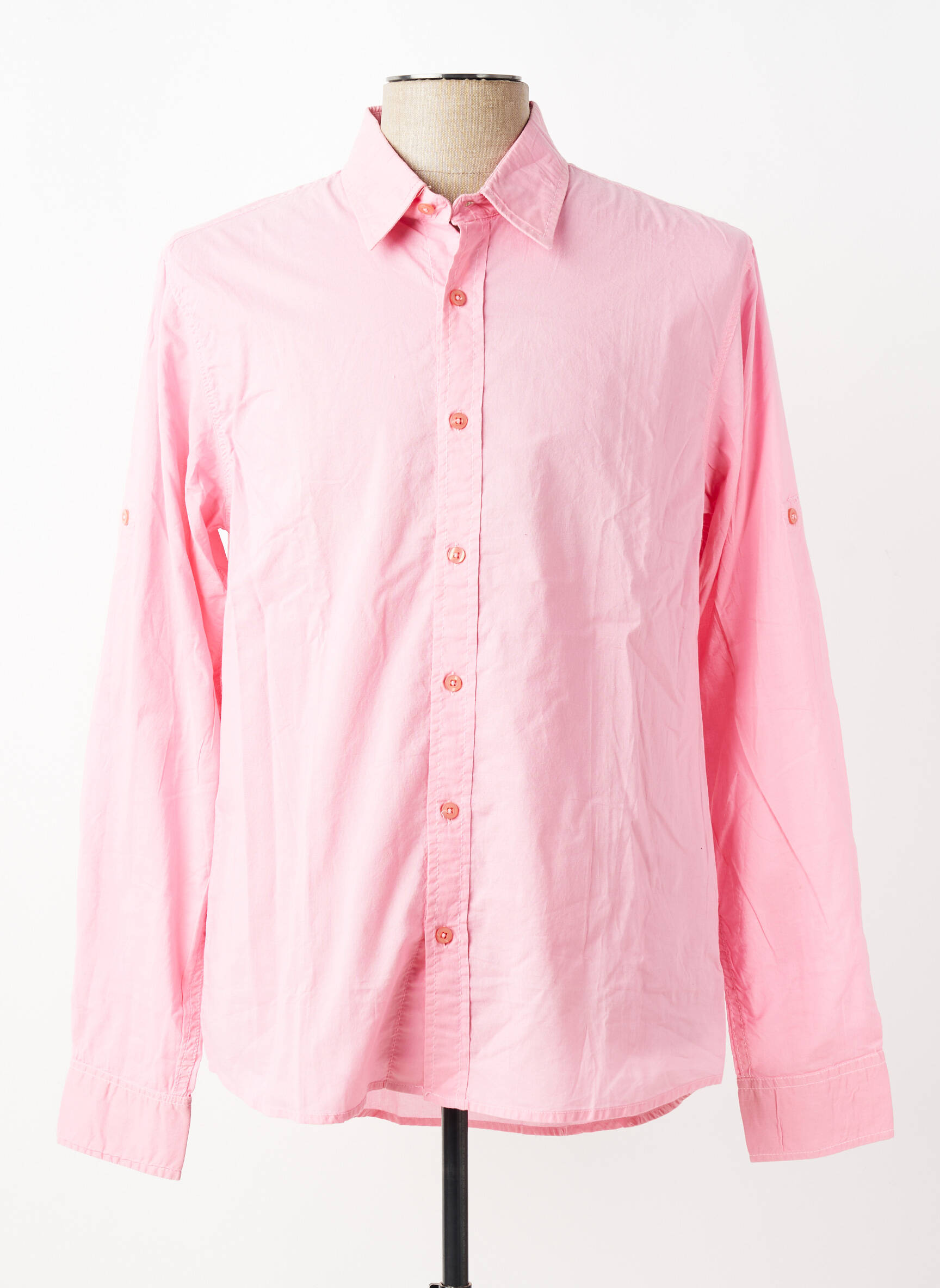 Chemise manches longues coupe cintrée rose EUROPANN homme