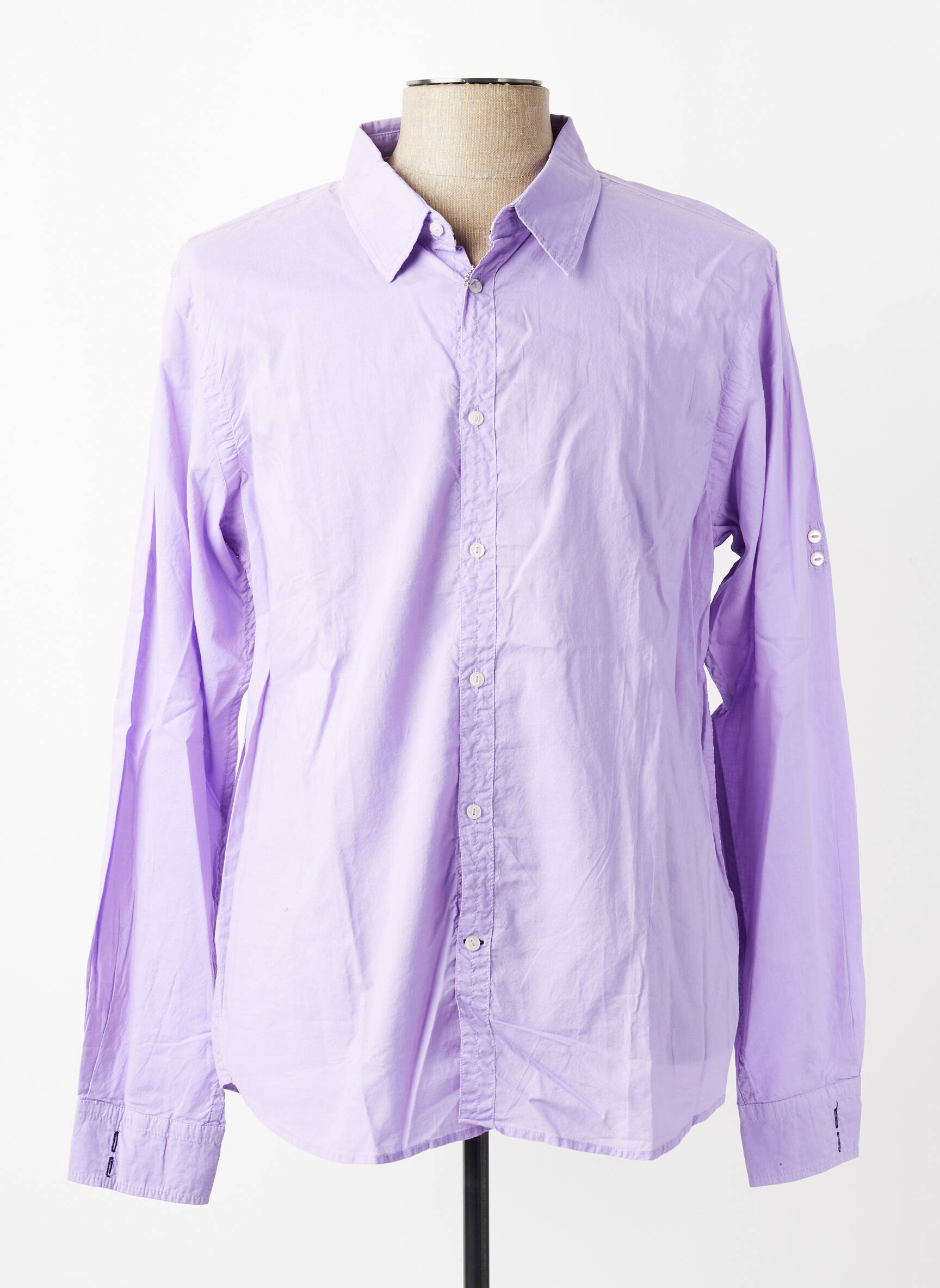 Chemise manches longues coupe cintrée violet EUROPANN homme