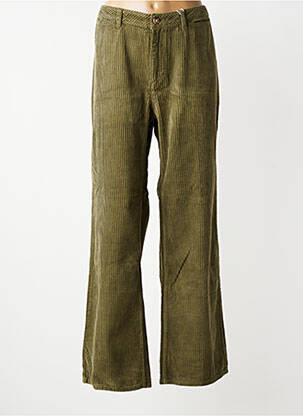 Pantalon large fermeture zippée sous rabat boutonné taille normale vert LABDIP femme