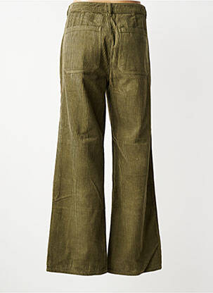 Pantalon large fermeture zippée sous rabat boutonné taille normale vert LABDIP femme