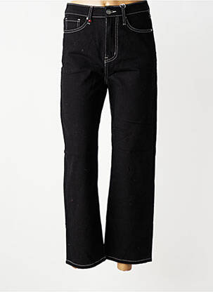 Jeans coupe droite stretch taille normale noir F.A.M. femme