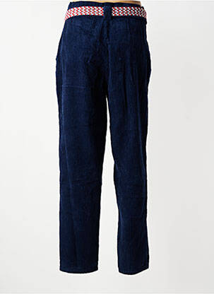 Pantalon droit fermeture zippée sous rabat avec crochet taille normale bleu LABDIP femme