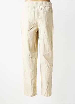 Pantalon droit taille élastique taille normale beige LABDIP femme