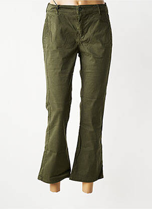 Pantalon 7/8 stretch taille normale vert HAPPY femme