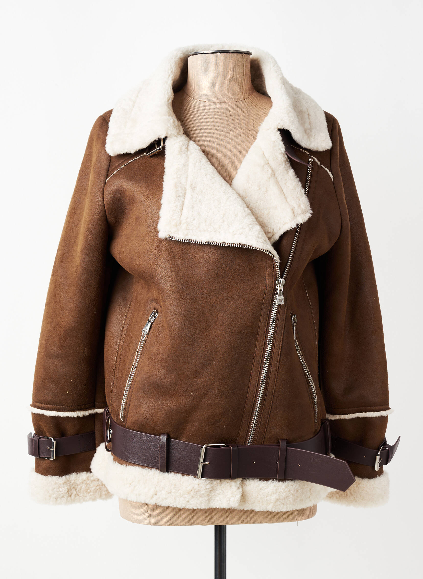 Blouson finition intérieure fourrure synthétique marron OAKWOOD femme