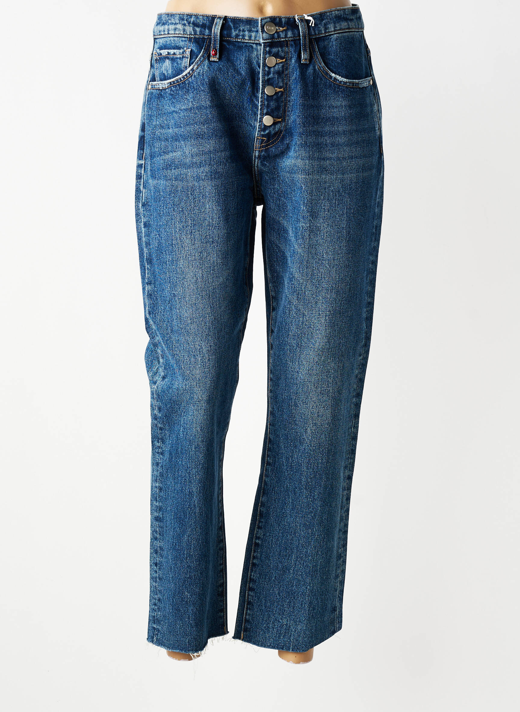 Jean coupe mom poches taille normale bleu F.A.M. femme