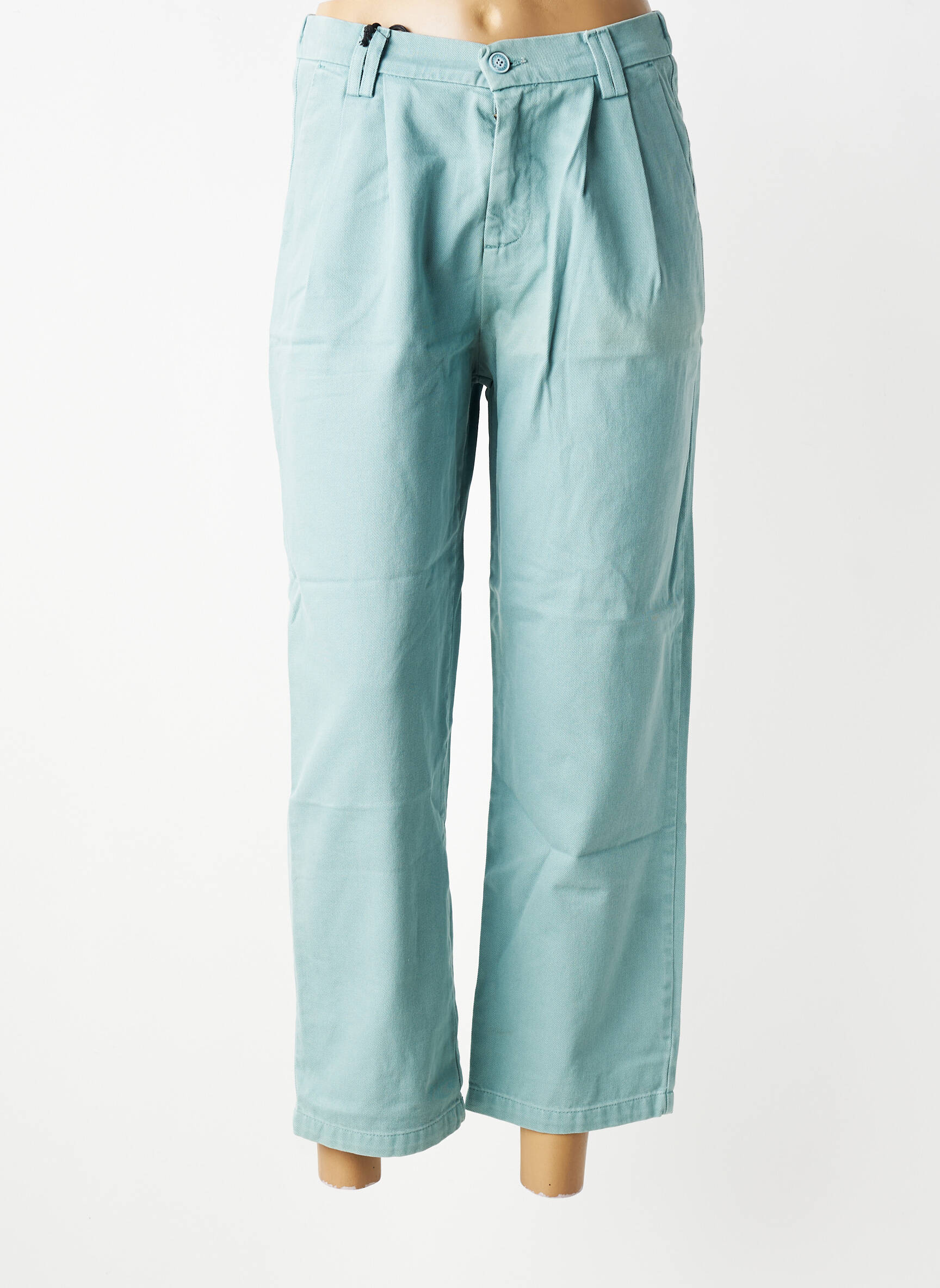 Pantalon 7/8 stretch taille normale vert HAPPY femme
