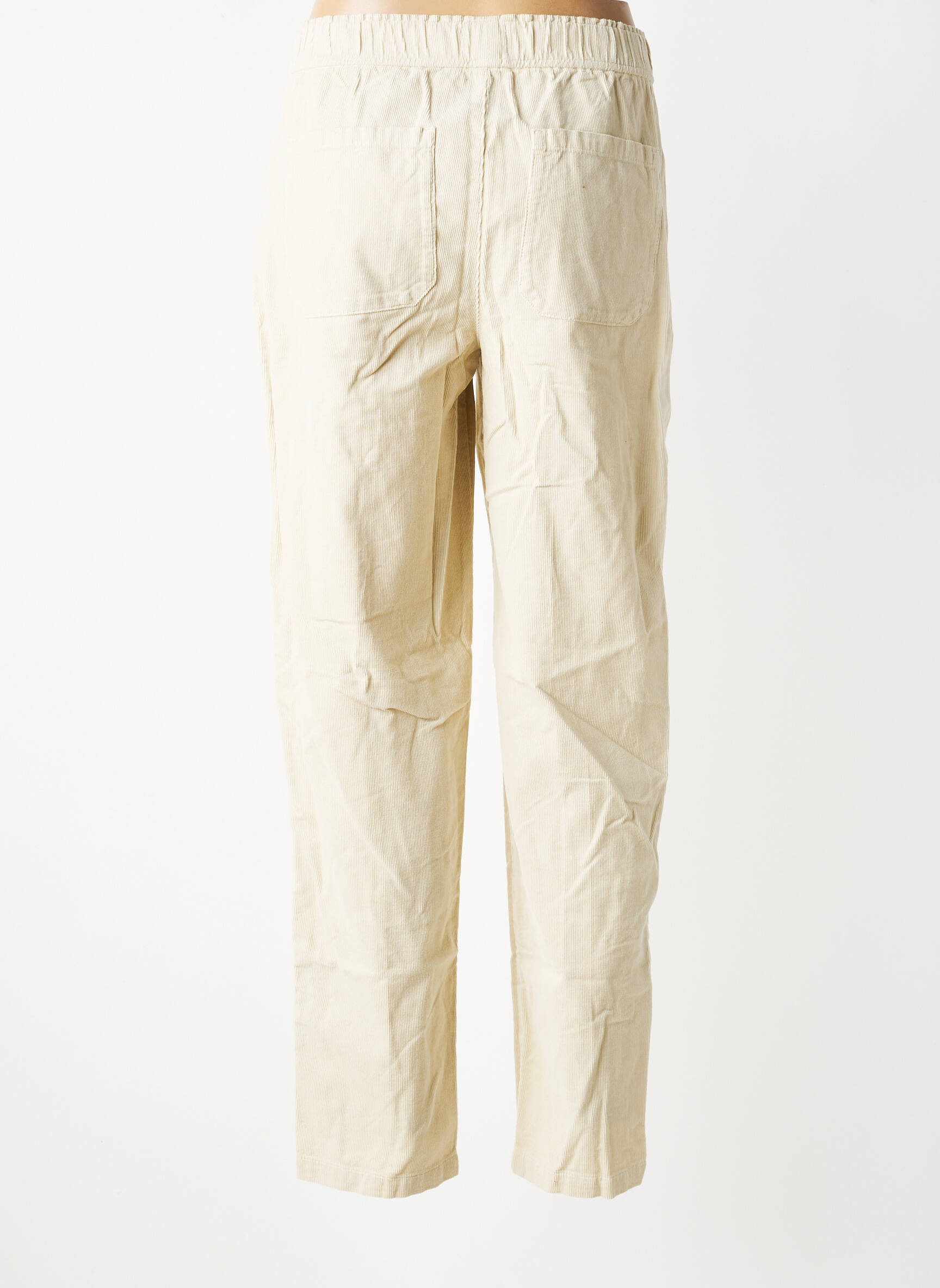 Pantalon droit taille élastique taille normale beige LABDIP femme