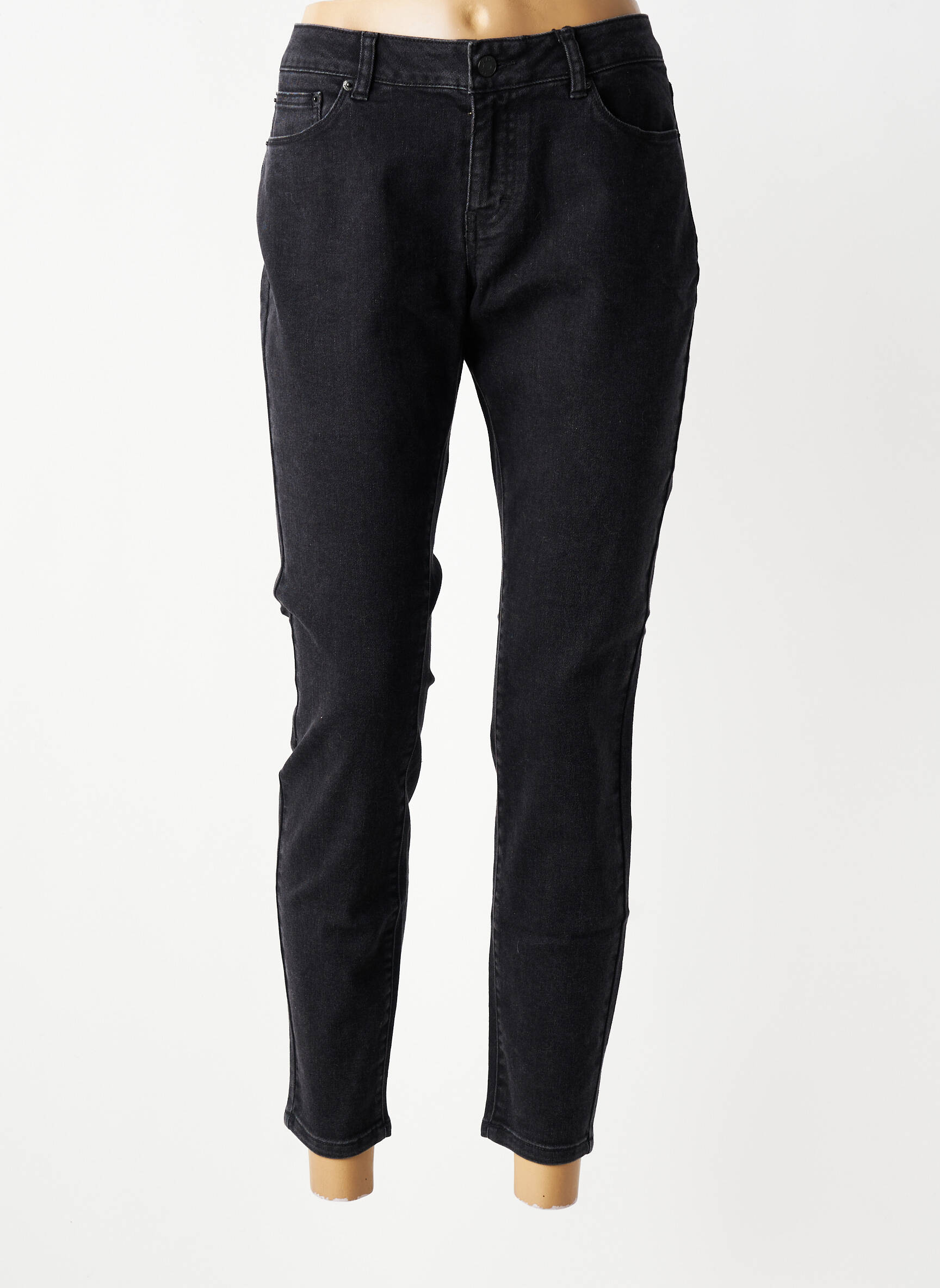 Jeans coupe slim stretch taille normale noir LABDIP femme