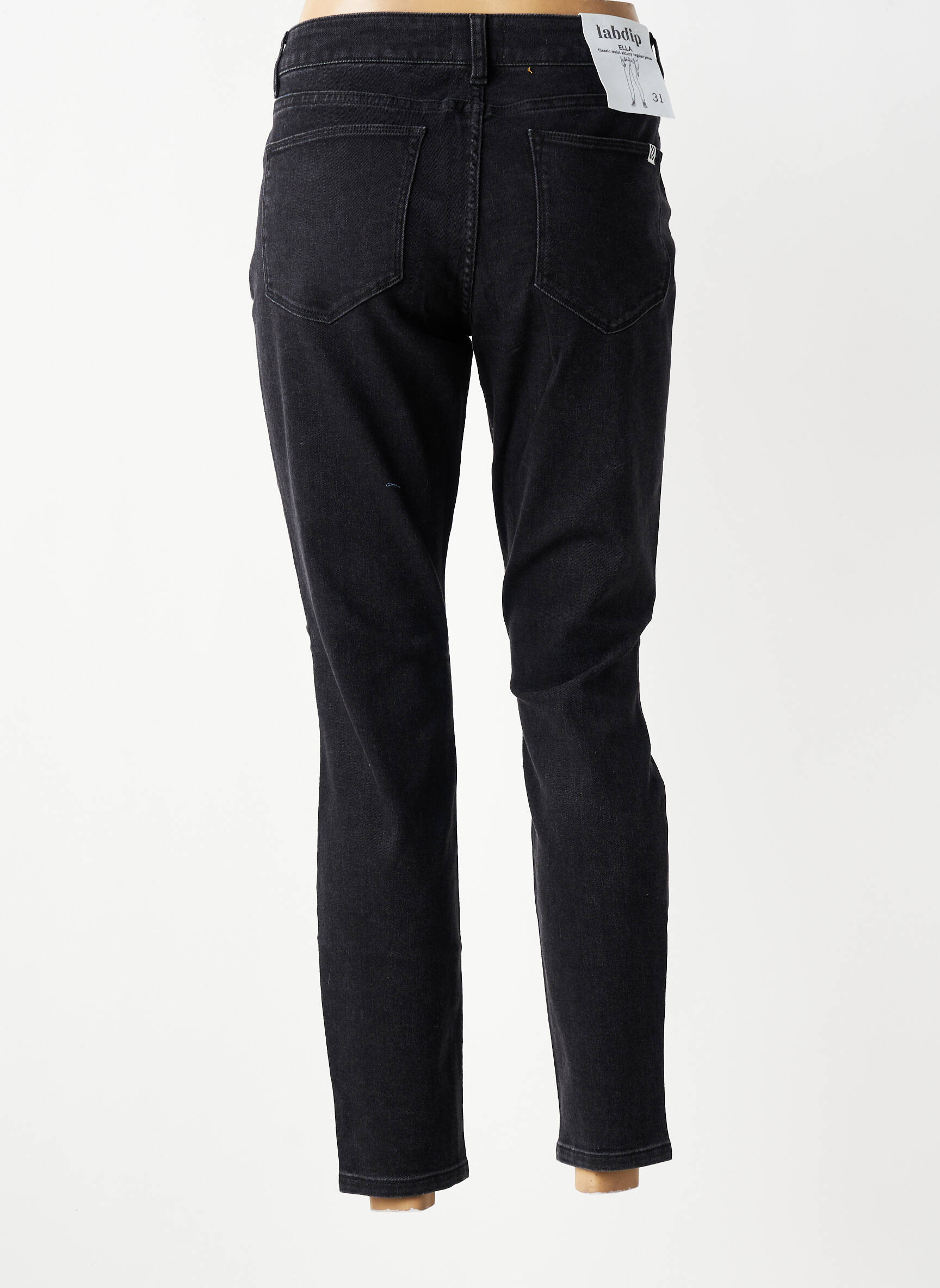 Jeans coupe slim stretch taille normale noir LABDIP femme
