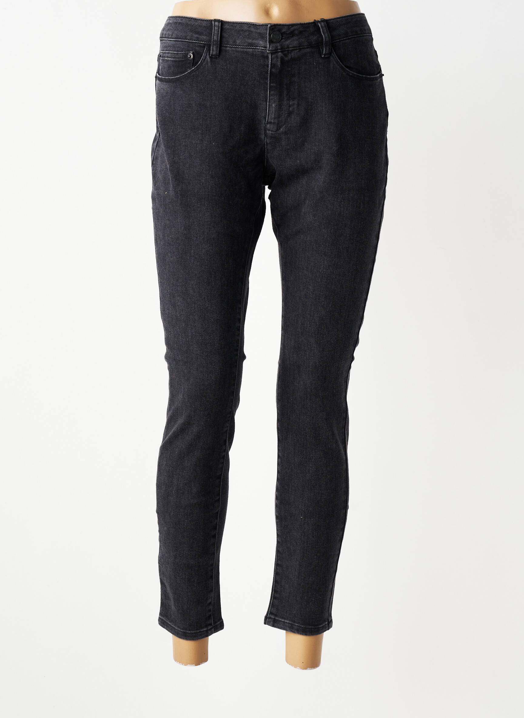 Jeans coupe slim stretch taille normale noir LABDIP femme