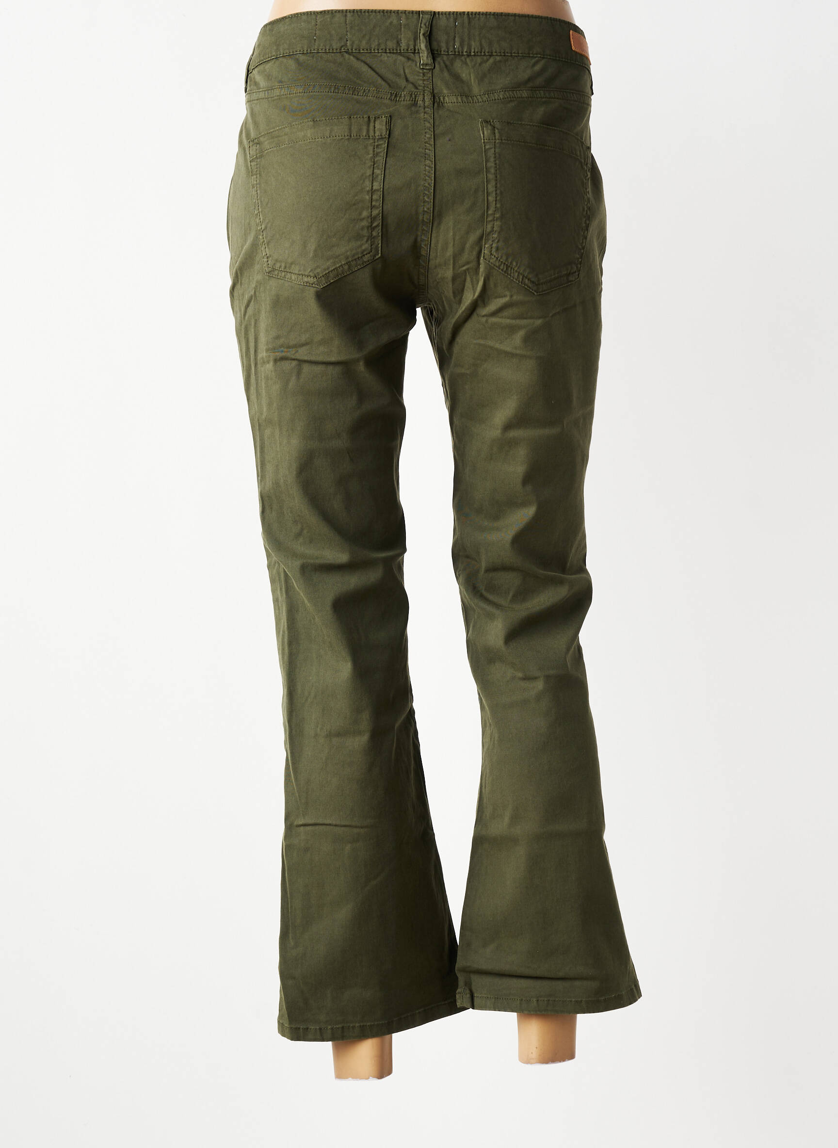 Pantalon 7/8 stretch taille normale vert HAPPY femme