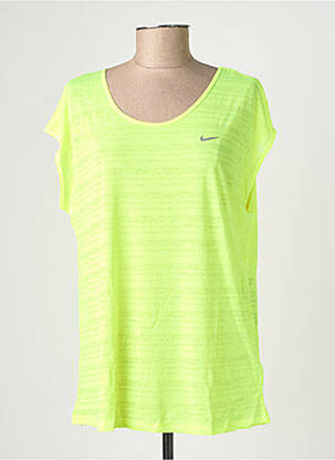 T-shirt sérigraphie manches courtes jaune NIKE femme