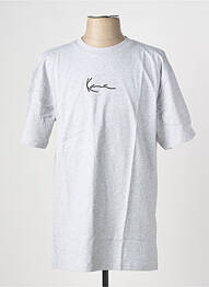 T-shirt tissage chiné manches courtes gris KARL KANI homme