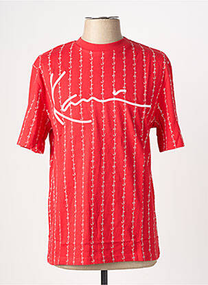 T-shirt broderie manches courtes rouge KARL KANI homme