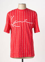 T-shirt broderie manches courtes rouge KARL KANI homme