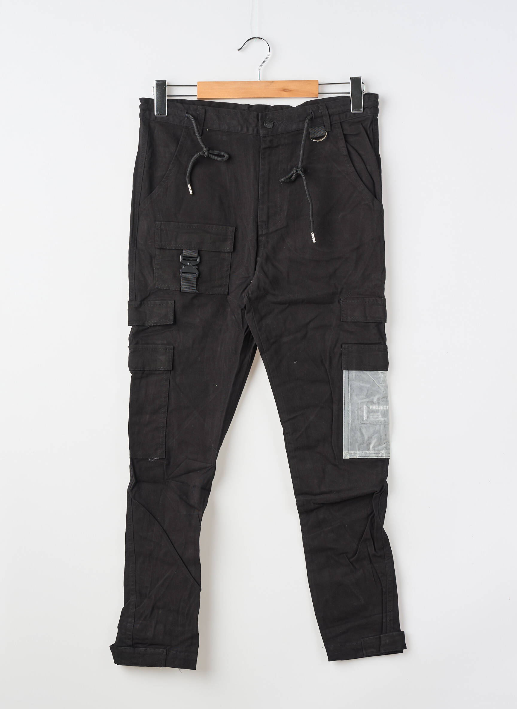 Pantalon cargo tissage popeline taille normale noir PROJECT X PARIS homme