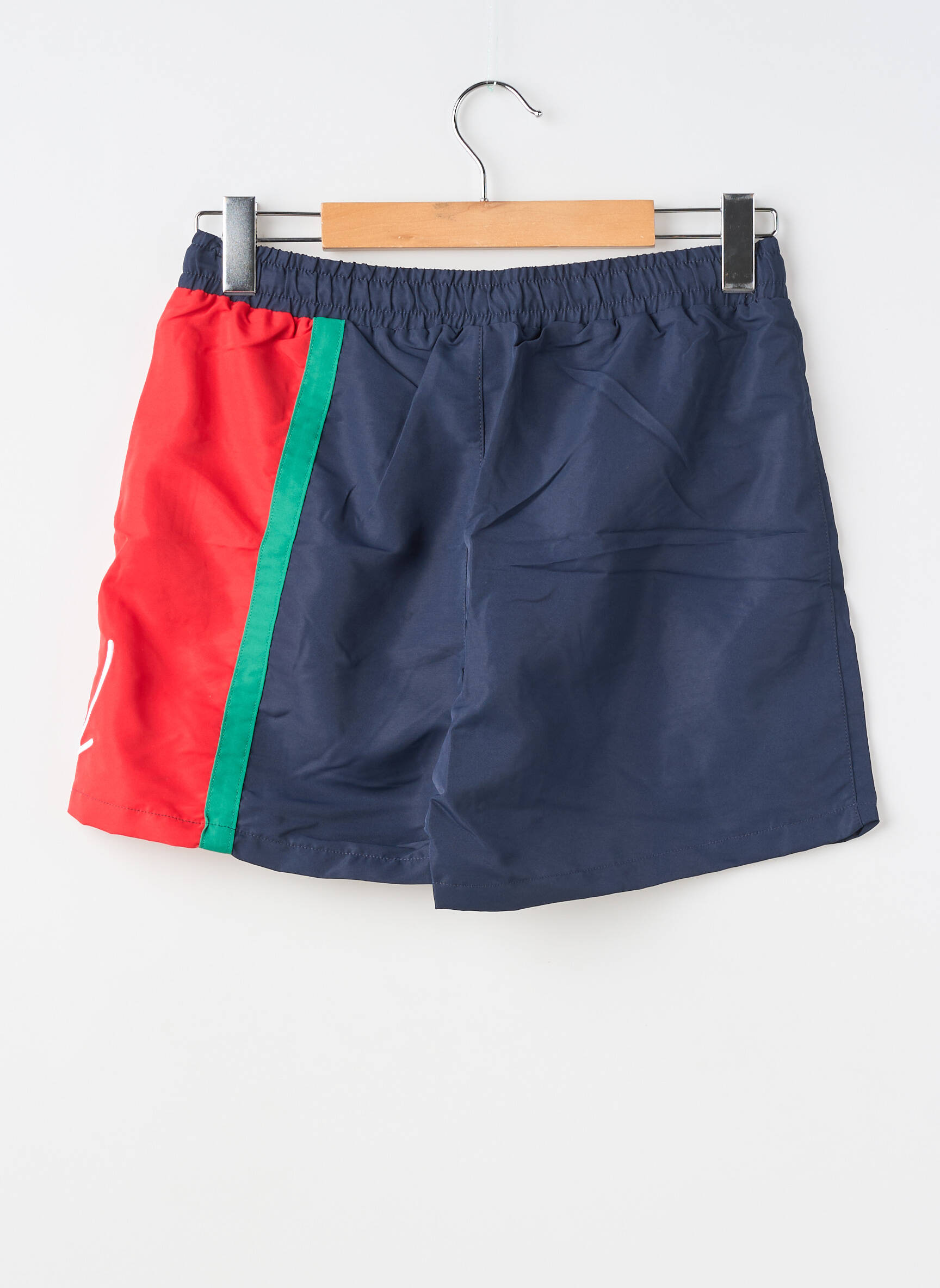 Short de bain effet matière satinée bleu KARL KANI homme