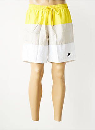 Short de bain imprimé rayures jaune NIKE homme