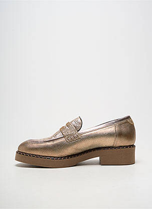 Mocassins matière lisse talon de 4 à 6cm marron MKD femme