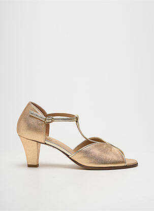 Sandales/nu pieds matière lisse talon de 7 à 9cm or LITTLE ...LA SUITE femme
