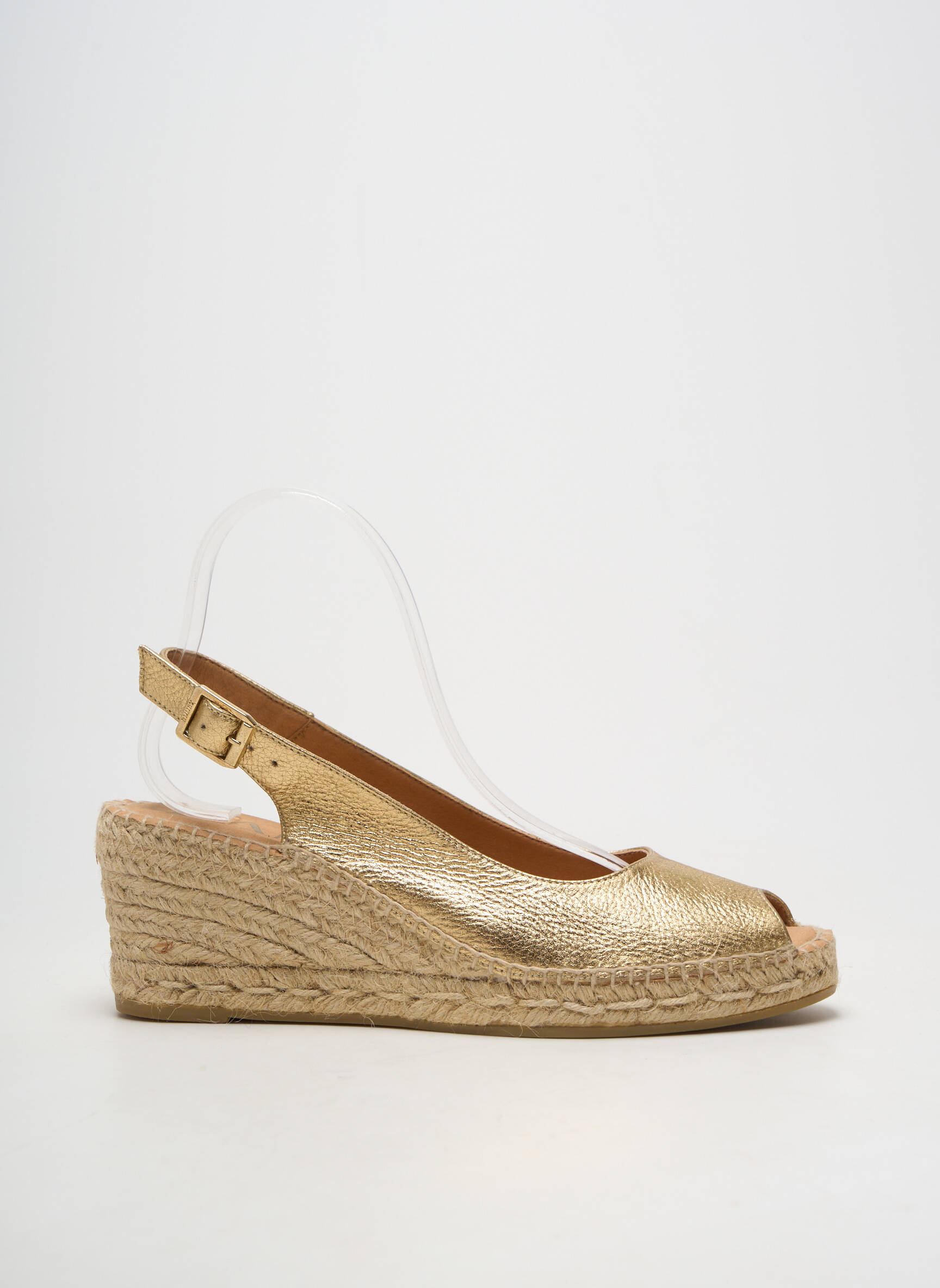 Espadrilles fermeture boucle(s) talon de 7 à 9cm or KANNA femme