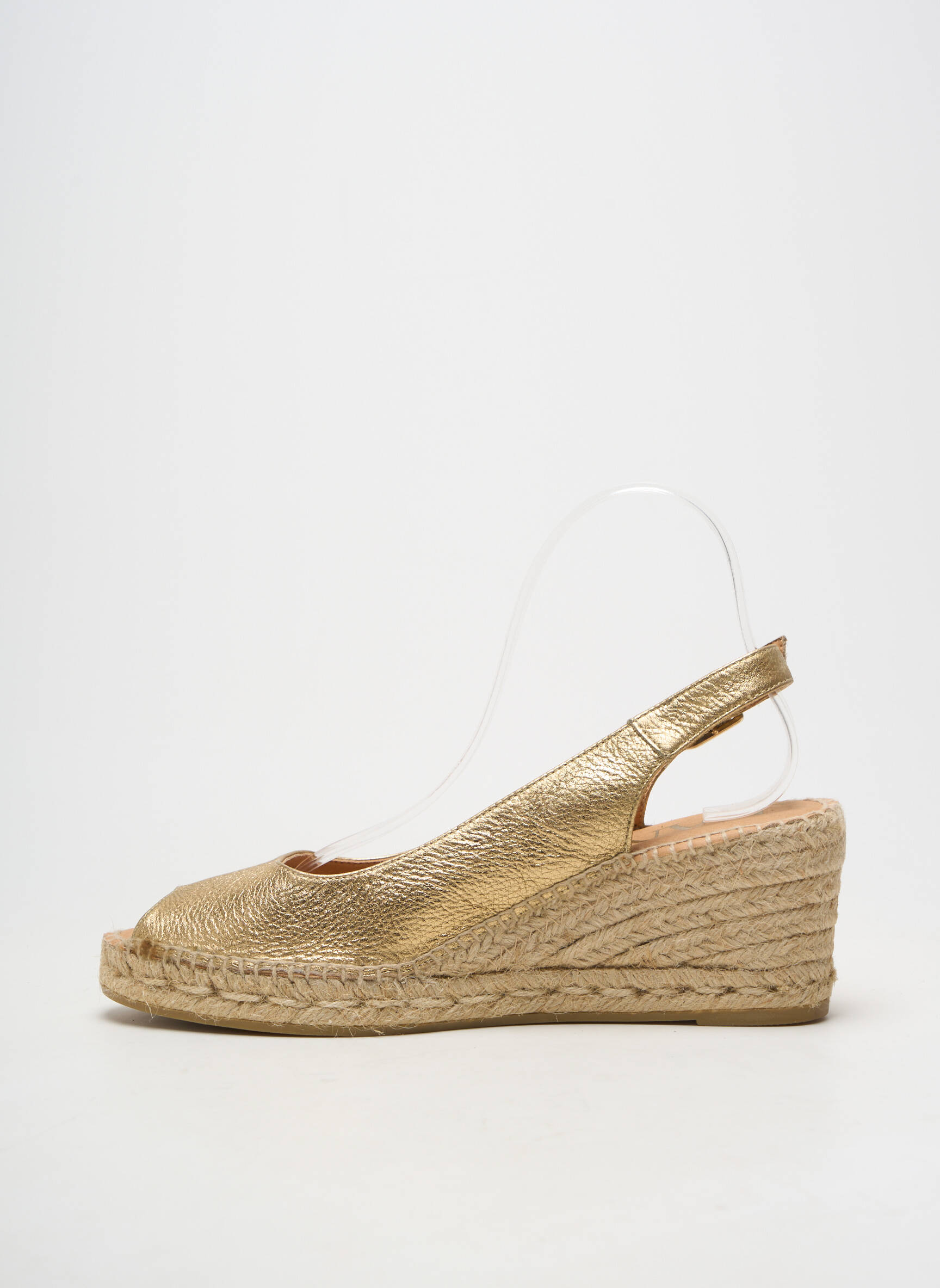 Espadrilles fermeture boucle(s) talon de 7 à 9cm or KANNA femme