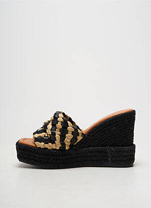 Espadrilles bout ouvert talon de 7 à 9cm noir KANNA femme