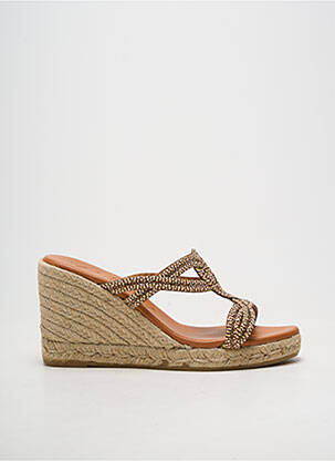Espadrilles bout ouvert talon de 7 à 9cm marron KANNA femme
