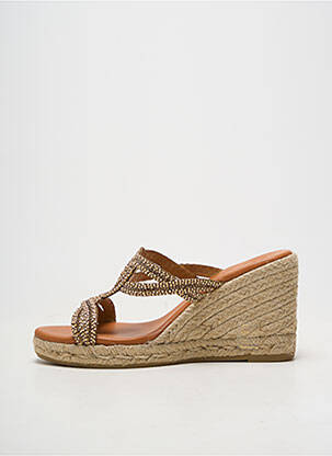 Espadrilles bout ouvert talon de 7 à 9cm marron KANNA femme