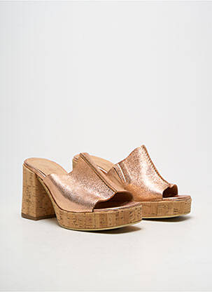 Mules/sabots matière lisse talon de 7 à 9cm rose MINKA DESIGN femme