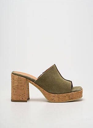 Mules/sabots bout ouvert talon de 7 à 9cm vert MINKA DESIGN femme