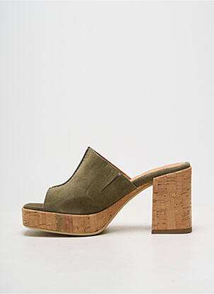 Mules/sabots bout ouvert talon de 7 à 9cm vert MINKA DESIGN femme