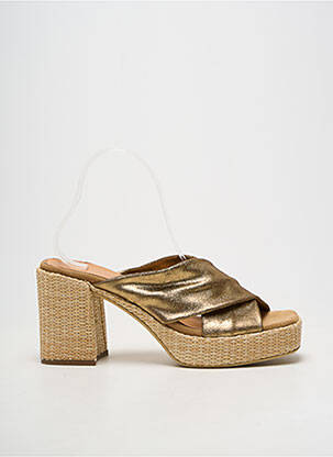Mules/sabots matière lisse talon de 7 à 9cm marron MINKA DESIGN femme