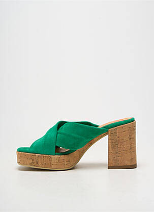 Mules/sabots bout ouvert talon de 7 à 9cm vert MINKA DESIGN femme