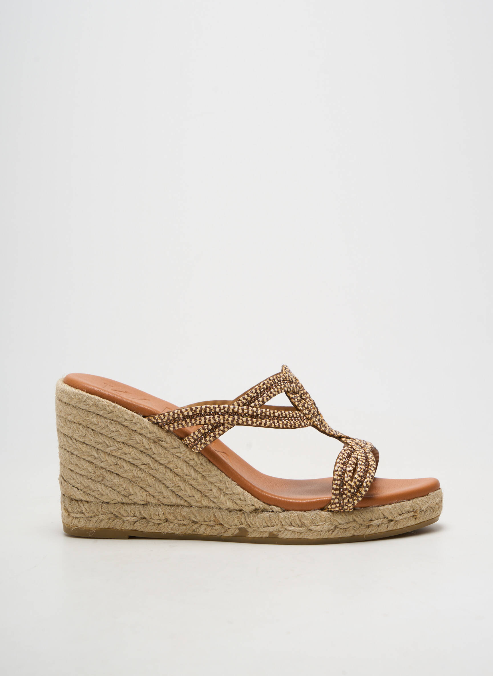 Espadrilles bout ouvert talon de 7 à 9cm marron KANNA femme
