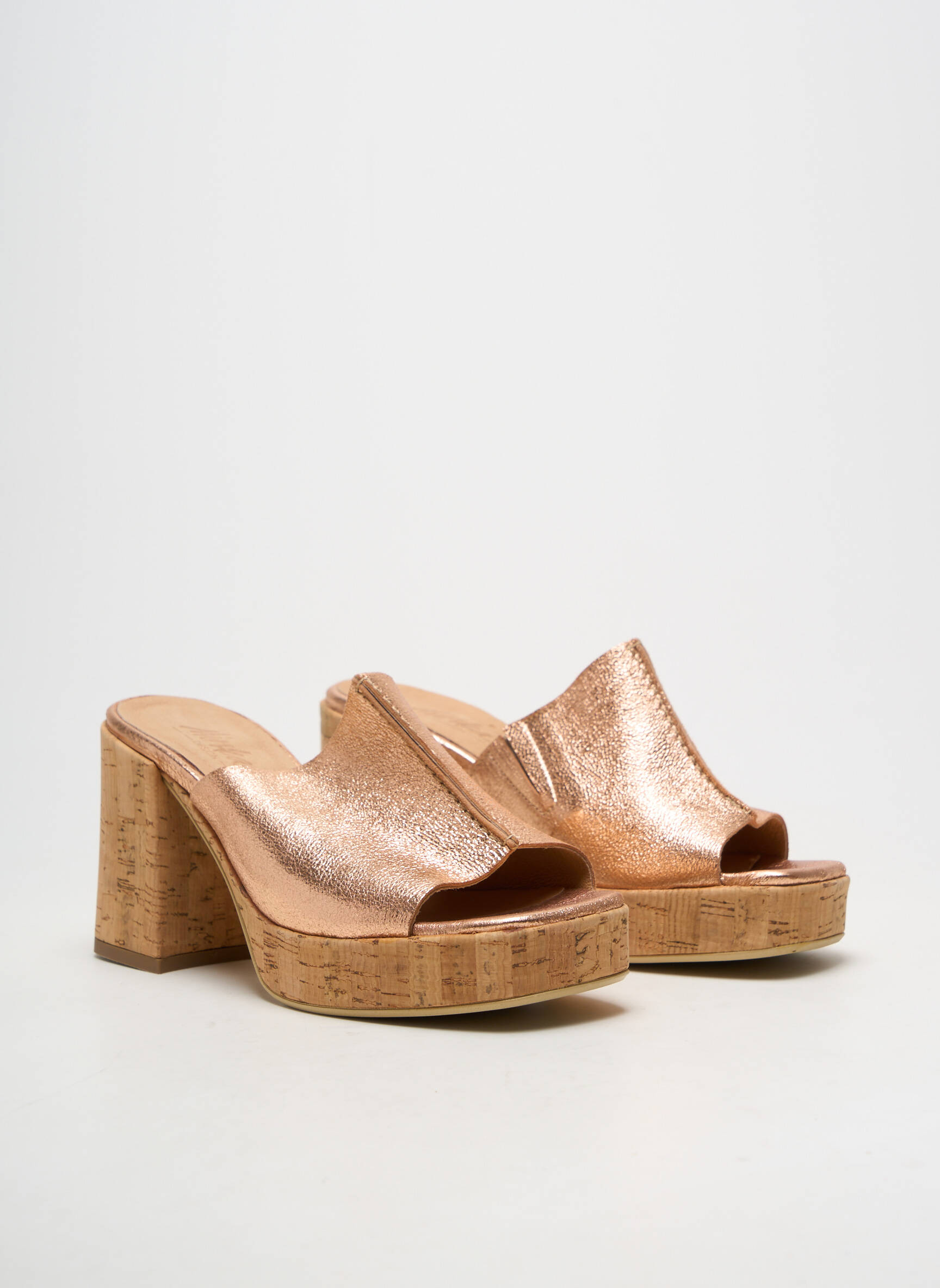 Mules/sabots matière lisse talon de 7 à 9cm rose MINKA DESIGN femme