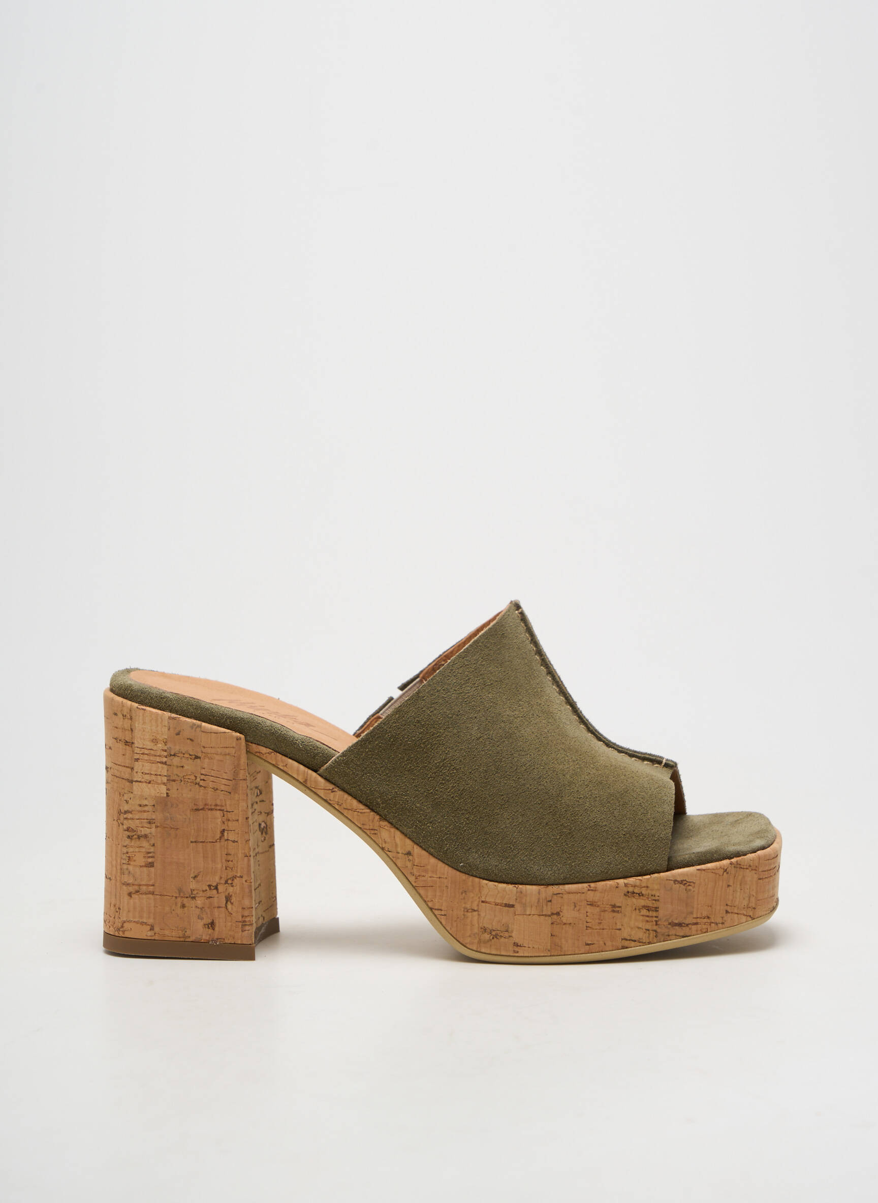 Mules/sabots bout ouvert talon de 7 à 9cm vert MINKA DESIGN femme