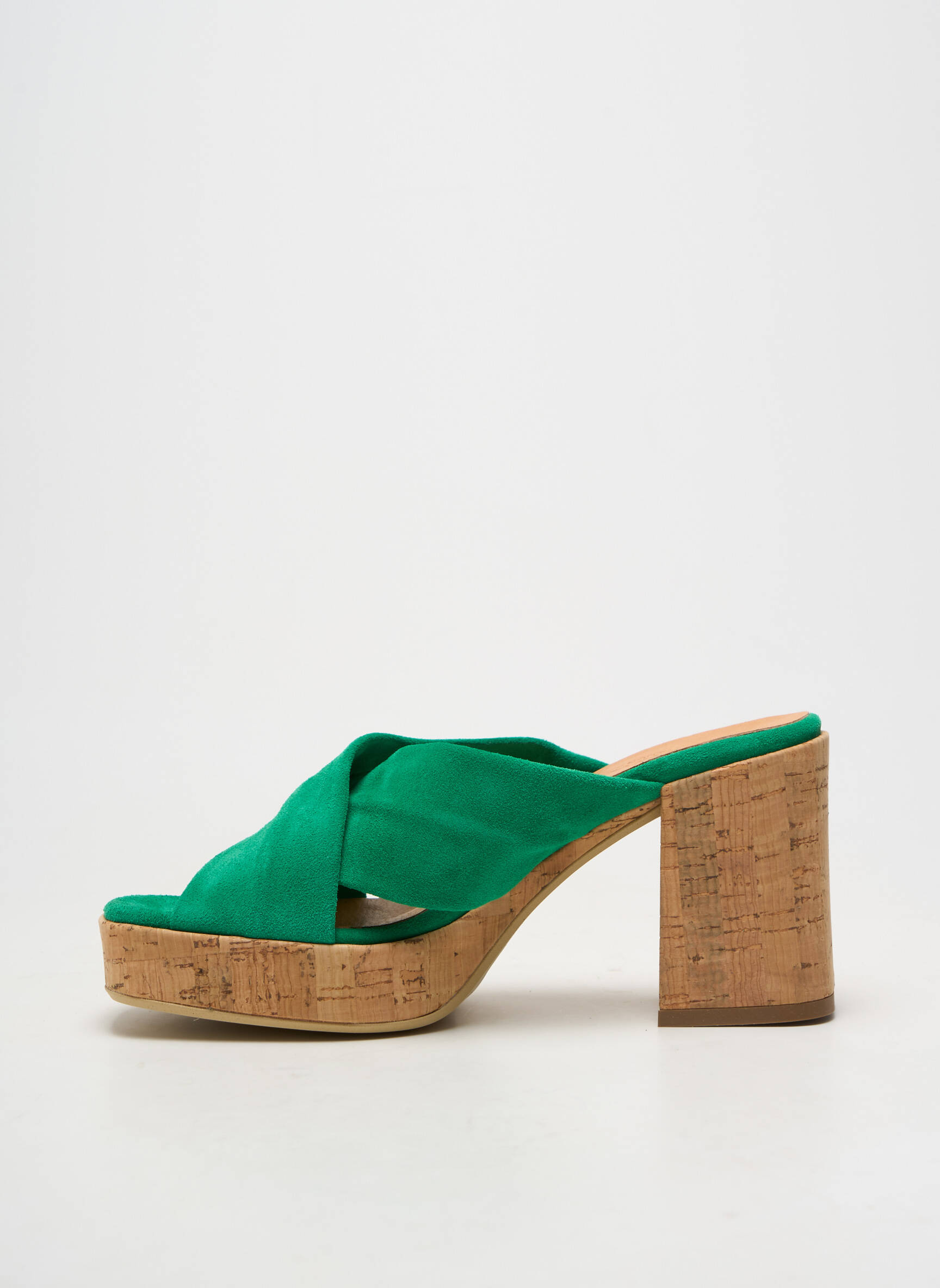 Mules/sabots bout ouvert talon de 7 à 9cm vert MINKA DESIGN femme