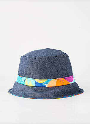 Chapeau doublure textile bleu TOUT EN TETE femme