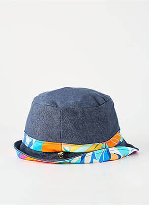 Chapeau doublure textile bleu TOUT EN TETE femme
