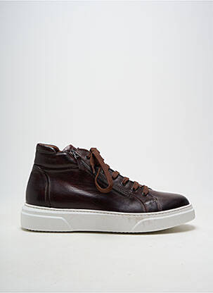 Baskets fermeture zip et lacets bout rond marron FLECS homme