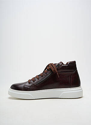 Baskets fermeture zip et lacets bout rond marron FLECS homme