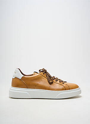Baskets matière lisse bout rond marron FLECS homme