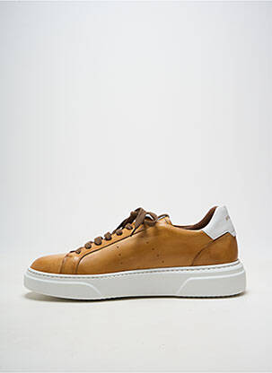 Baskets matière lisse bout rond marron FLECS homme