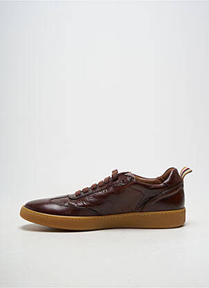 Baskets matière lisse bout rond marron FLECS homme