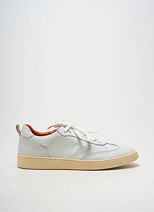 Baskets matière lisse bout rond blanc FLECS homme