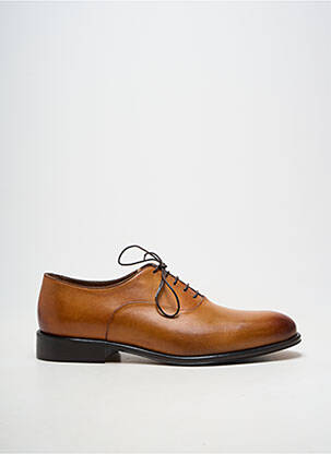 Derbies matière lisse talon bas marron FLECS homme